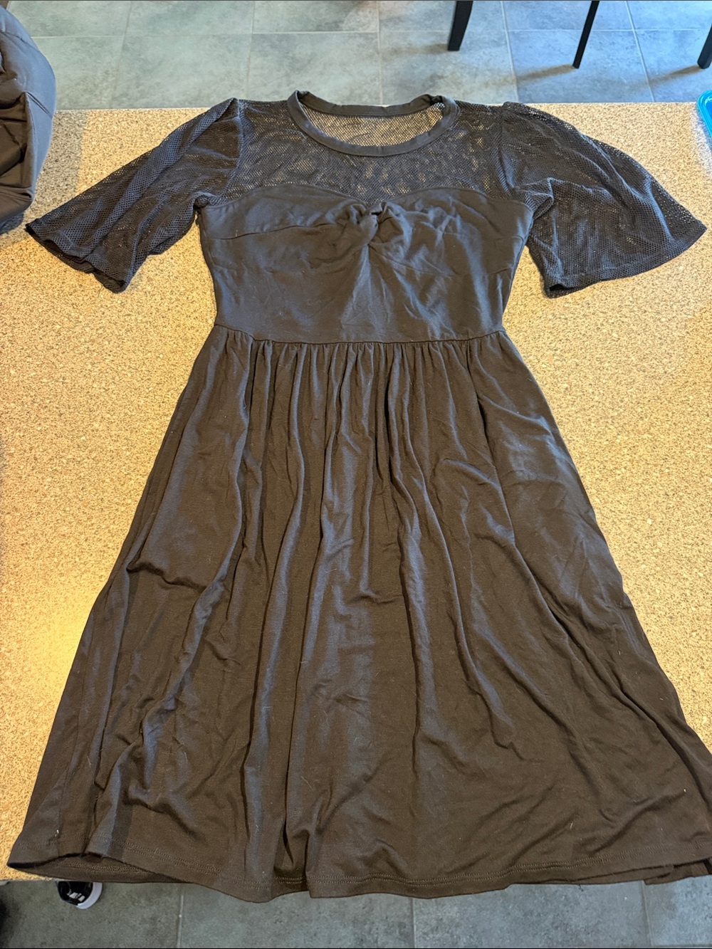 Midnight Hour Black Fishnet Dress